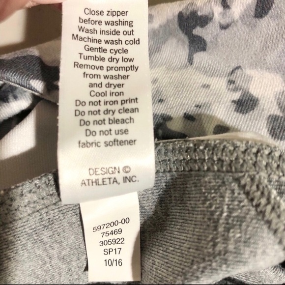 Athleta Run Dapple Be Free Crop Legging Gray White Size Small Activewear - Picture 13 of 14